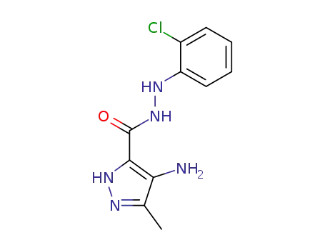 Molecular Structure of 81016-57-1 (4-amino-N-(2-chlorophenyl)-5-methyl-1H-pyrazole-3-carbohydrazide)
