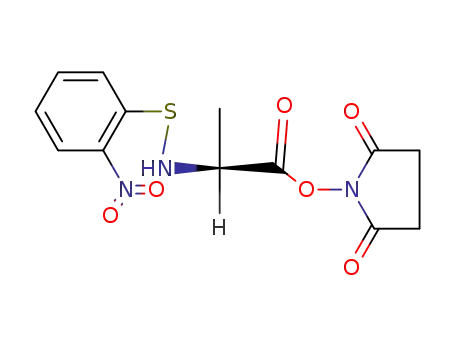Molecular Structure of 3081-53-6 (Benzenesulfenamide,
N-[2-[(2,5-dioxo-1-pyrrolidinyl)oxy]-1-methyl-2-oxoethyl]-2-nitro-, (S)-)