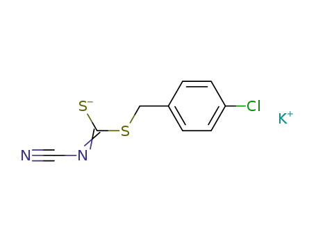 Molecular Structure of 56409-70-2 (Carbonimidodithioic acid, cyano-, (4-chlorophenyl)methyl ester,
potassium salt)