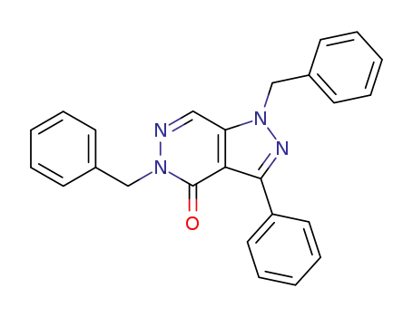 Molecular Structure of 59026-46-9 (4H-Pyrazolo[3,4-d]pyridazin-4-one,
1,5-dihydro-3-phenyl-1,5-bis(phenylmethyl)-)
