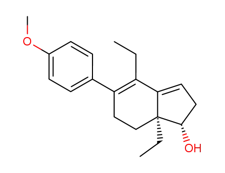 Molecular Structure of 77814-32-5 (1H-Inden-1-ol, 4,7a-diethyl-2,6,7,7a-tetrahydro-5-(4-methoxyphenyl)-,
cis-)