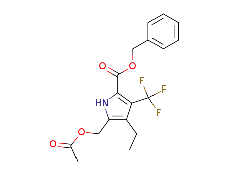 Molecular Structure of 87962-74-1 (1H-Pyrrole-2-carboxylic acid,
5-[(acetyloxy)methyl]-4-ethyl-3-(trifluoromethyl)-, phenylmethyl ester)