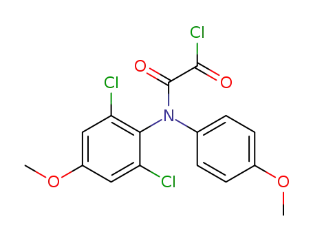 Molecular Structure of 127792-37-4 (N-(4-methoxyphenyl)-N-(2',6'-dichloro-4'-methoxyphenyl)oxaniloyl chloride)