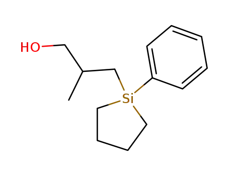 Molecular Structure of 139017-23-5 (2-Methyl-3-(1-phenyl-silolan-1-yl)-propan-1-ol)