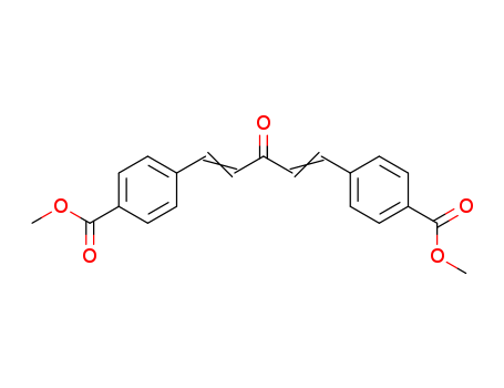 Molecular Structure of 129009-94-5 (Benzoic acid, 4,4'-(3-oxo-1,4-pentadiene-1,5-diyl)bis-, dimethyl ester)