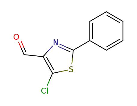 Molecular Structure of 4264-48-6 (4-Thiazolecarboxaldehyde, 5-chloro-2-phenyl-)