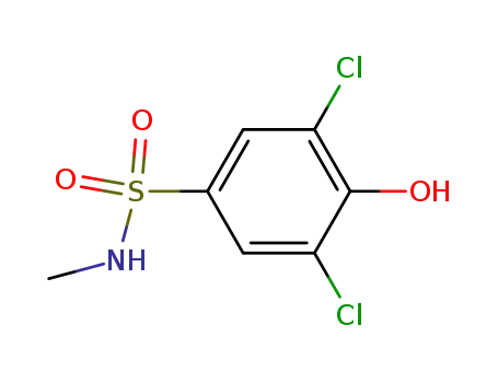Molecular Structure of 31972-25-5 (Benzenesulfonamide, 3,5-dichloro-4-hydroxy-N-methyl-)
