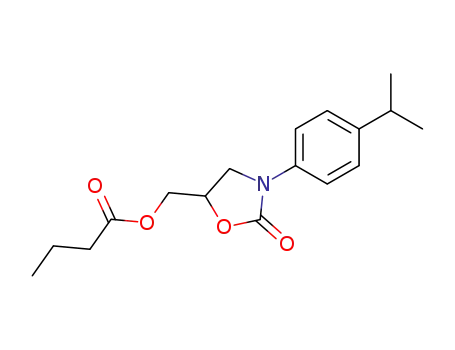Molecular Structure of 121373-21-5 (<3-(4-isopropylphenyl)-2-oxo-5-oxazolidinyl>methyl butyrate)