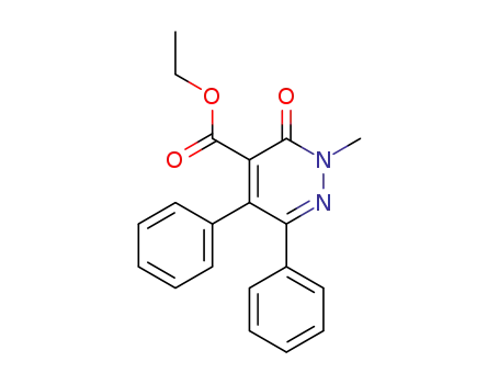 Molecular Structure of 102003-09-8 (4-Pyridazinecarboxylic acid, 2,3-dihydro-2-methyl-3-oxo-5,6-diphenyl-,
ethyl ester)