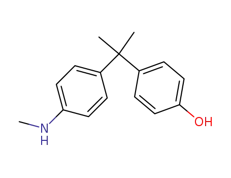 Molecular Structure of 17951-79-0 (Phenol, 4-[1-methyl-1-[4-(methylamino)phenyl]ethyl]-)