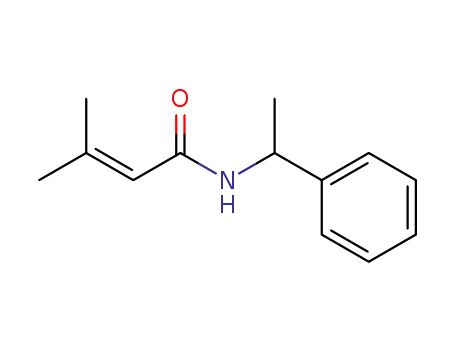 Molecular Structure of 98379-81-8 (3-Methyl-but-2-enoic acid (1-phenyl-ethyl)-amide)