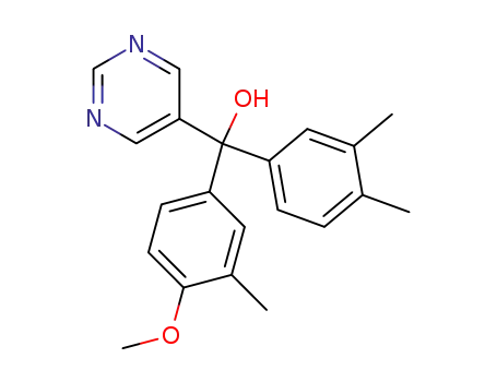Molecular Structure of 93765-31-2 (5-Pyrimidinemethanol,
a-(3,4-dimethylphenyl)-a-(4-methoxy-3-methylphenyl)-)
