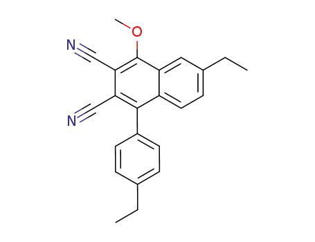 Molecular Structure of 79781-48-9 (2,3-Naphthalenedicarbonitrile, 6-ethyl-1-(4-ethylphenyl)-4-methoxy-)