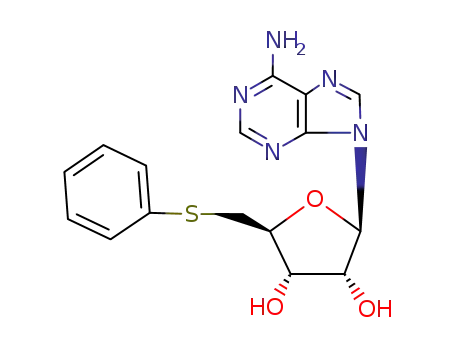 Molecular Structure of 5135-37-5 (Adenosine, 5'-S-phenyl-5'-thio-)