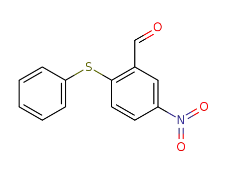 Molecular Structure of 52548-32-0 (5-NITRO-2-(PHENYLTHIO)BENZALDEHYDE)
