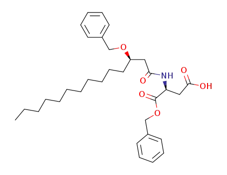 Molecular Structure of 142982-03-4 (N-<(R)-3-(benzyloxy)tetradecanoyl>-(S)-aspartic acid α-benzyl ester)