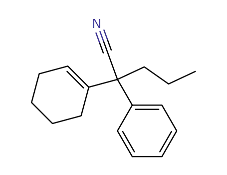 Molecular Structure of 60586-14-3 (2-(cyclohex-1-en-1-yl)-2-phenylpentanenitrile)