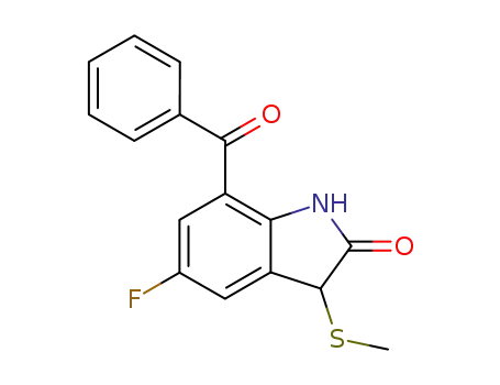 2H-Indol-2-one, 7-benzoyl-5-fluoro-1,3-dihydro-3-(methylthio)-