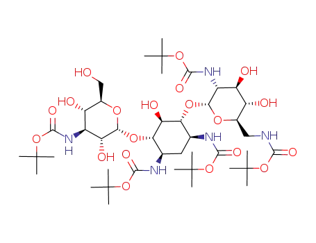 Molecular Structure of 64271-30-3 (1,3,2',6',3''-penta-N-BOC-kanamycin B)