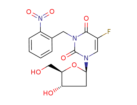 Molecular Structure of 98653-16-8 (3-(o-nitrobenzyl)-2'-deoxy-5-fluorouridine)
