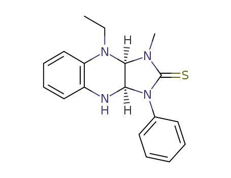 Molecular Structure of 89607-04-5 ((3aS,9aR)-4-Ethyl-3-methyl-1-phenyl-1,3,3a,4,9,9a-hexahydro-imidazo[4,5-b]quinoxaline-2-thione)