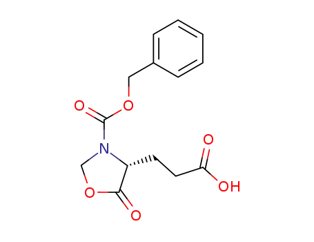 Molecular Structure of 97975-57-0 ((4R)-4-(2-Carboxyethyl)-3-[(phenylmethoxy)carbonyl]oxazolidin-5-one)