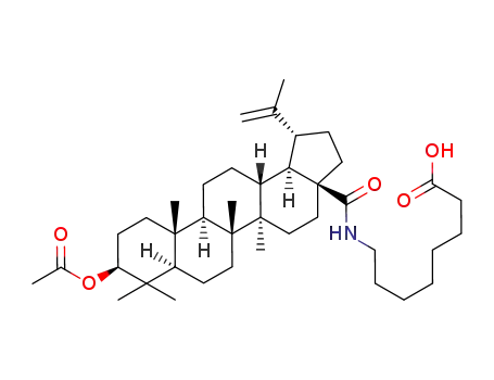 Molecular Structure of 150841-42-2 (N-[3β-hydroxy-lup-20(29)-en-28-oyl]-8-aminooctanoic acid)
