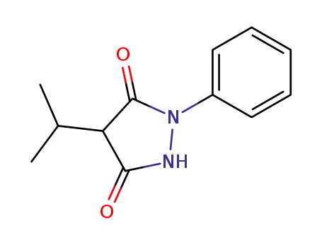 Molecular Structure of 100135-00-0 (4-(1-methylethyl)-1-phenylpyrazolidine-3,5-dione)