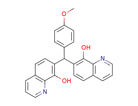 Molecular Structure of 105192-47-0 (8-Quinolinol, 7,7'-[(4-methoxyphenyl)methylene]bis-)