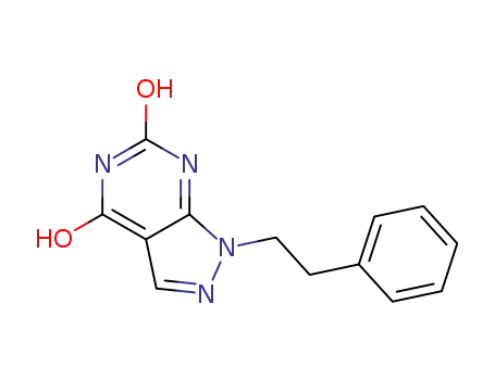 Molecular Structure of 443107-17-3 (6-Hydroxy-1-(2-phenylethyl)-1H-pyrazolo[3,4-d]pyrimidin-4-ol)