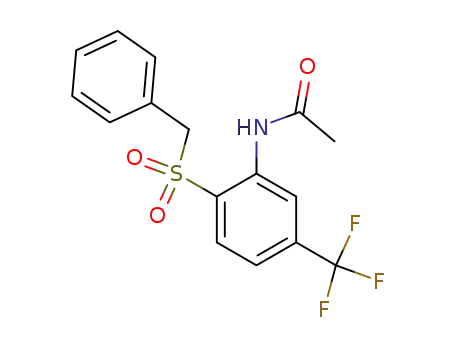 Molecular Structure of 74462-34-3 (Acetamide, N-[2-[(phenylmethyl)sulfonyl]-5-(trifluoromethyl)phenyl]-)