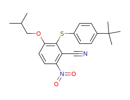 Molecular Structure of 1026564-28-2 (3-isobutoxy-6-nitro-2-<(4-tert-butylphenyl)thio>benzonitrile)