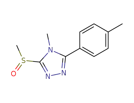 Molecular Structure of 116850-71-6 (4-methyl-3-(4-methylphenyl)-5-(methylsulfinyl)-4H-1,2,4-triazole)