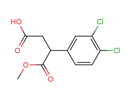 Molecular Structure of 273935-68-5 (Butanedioic acid, (3,4-dichlorophenyl)-, 1-methyl ester)
