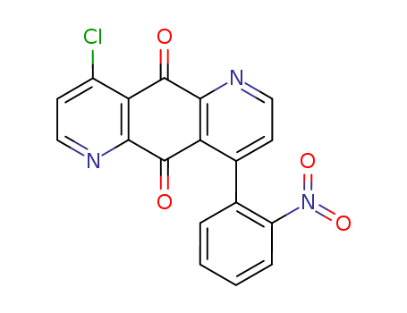Molecular Structure of 191849-09-9 (Pyrido[2,3-g]quinoline-5,10-dione, 4-chloro-9-(2-nitrophenyl)-)