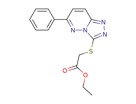 Molecular Structure of 1033038-23-1 (ethyl-2-(6-phenyl-[1,2,4]triazolo[4,3-b]pyridazin-3-ylsulfanyl)acetate)