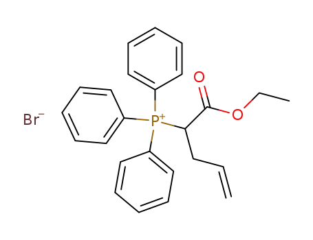 Molecular Structure of 110189-66-7 (Phosphonium, [1-(ethoxycarbonyl)-3-butenyl]triphenyl-, bromide)