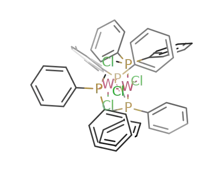 Molecular Structure of 73133-22-9 (W<sub>2</sub>(P(CH<sub>3</sub>)(C<sub>6</sub>H<sub>5</sub>)2)4Cl<sub>4</sub>)