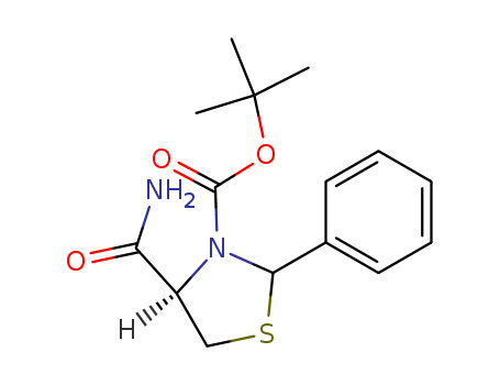 106086-14-0,tert-butyl 4-carbamoyl-2-phenyl-1,3-thiazolidine-3-carboxylate,