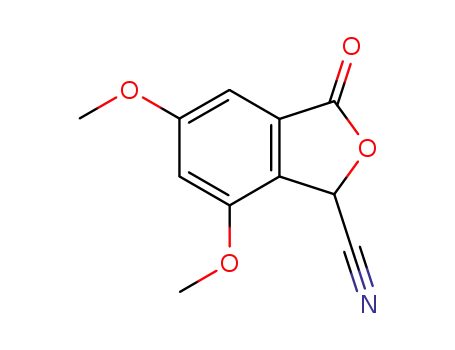 Molecular Structure of 111210-22-1 (1-Isobenzofurancarbonitrile, 1,3-dihydro-5,7-dimethoxy-3-oxo-)