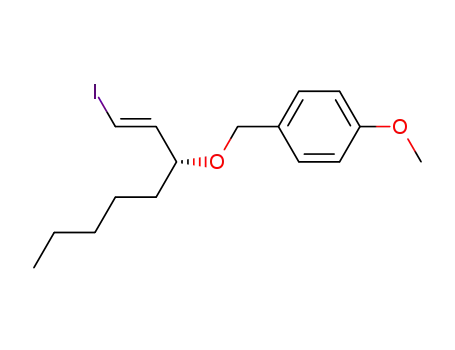 Molecular Structure of 164524-05-4 (1-[(R)-1-((E)-2-Iodo-vinyl)-hexyloxymethyl]-4-methoxy-benzene)