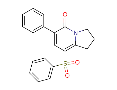 Molecular Structure of 185198-45-2 (5(1H)-Indolizinone, 2,3-dihydro-6-phenyl-8-(phenylsulfonyl)-)