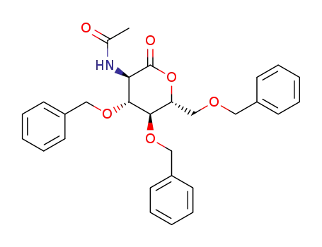 Molecular Structure of 34051-37-1 (2-Acetamido-3,4,6-tri-O-benzyl-2-deoxy-D-glucono-1,5-lactone)