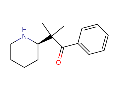 Molecular Structure of 111504-89-3 (1-Propanone, 2-methyl-1-phenyl-2-(2-piperidinyl)-, (R)-)
