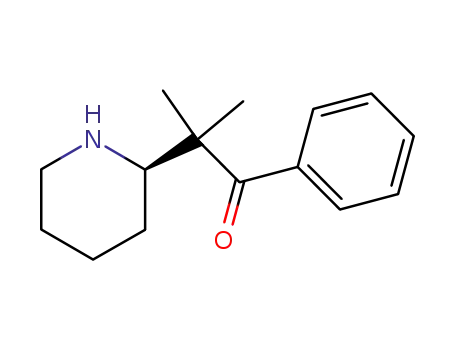 Molecular Structure of 111504-89-3 (1-Propanone, 2-methyl-1-phenyl-2-(2-piperidinyl)-, (R)-)