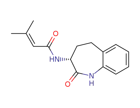 Molecular Structure of 168074-28-0 (3(R)-3-methyl-N-<2,3,4,5-tetrahydro-2-oxo-(1H)-1-benz-azepin-3-yl>-2-butenamide)