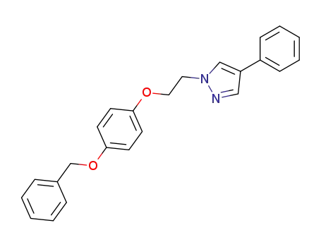 Molecular Structure of 80200-69-7 (1H-Pyrazole, 4-phenyl-1-[2-[4-(phenylmethoxy)phenoxy]ethyl]-)