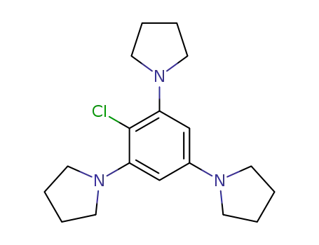 Molecular Structure of 70742-97-1 (Pyrrolidine, 1,1',1''-(2-chloro-1,3,5-benzenetriyl)tris-)