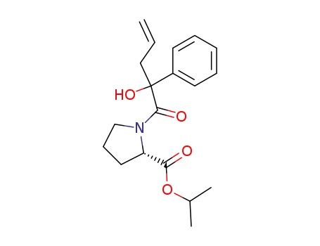 Molecular Structure of 103383-75-1 (L-Proline, 1-(2-hydroxy-1-oxo-2-phenyl-4-pentenyl)-, 1-methylethyl ester,
(R)-)