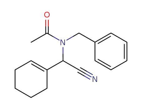 Molecular Structure of 929219-82-9 (Acetamide, N-(cyano-1-cyclohexen-1-ylmethyl)-N-(phenylmethyl)-)